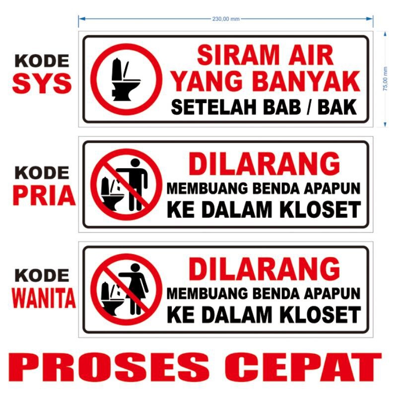 Jual STIKER Sign safety siram air yang banyak dilarang membuang benda ...